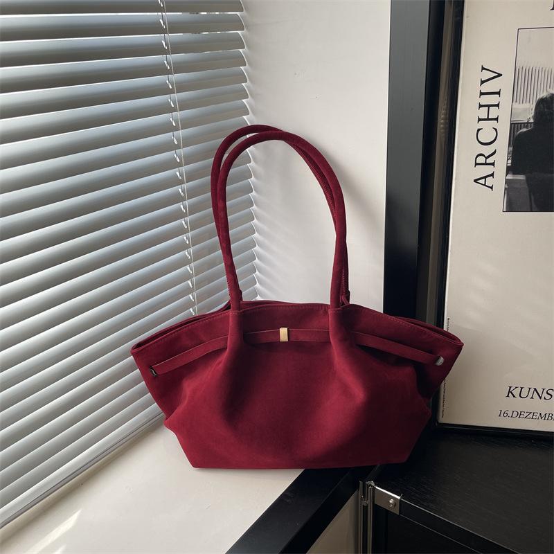 Women Suede Dumpling Tote Bag, Luxury Handbag, Single Shoulder Crossbody Bag