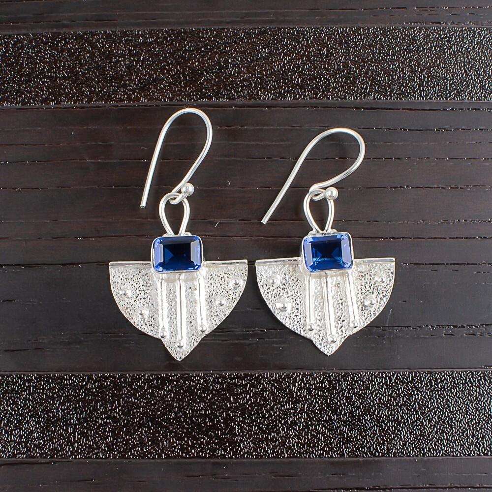 Natural Tanzanite Gemstone 925 Sterling Silver Jewelry Handmade Earrings 1.19" EE-65-5