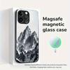 Magnetic Exquisite Innovative Mountain Pattern Glass Phone Case for iPhone 11 12 13 14 15 16 17 PLUS PRO PRO MAX