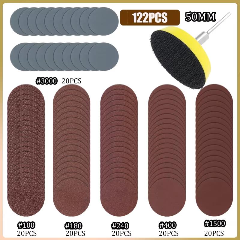 25/50/75mm Sanding Disc Pad 60-3000 Grit Sandpaper Assortment Polishing Disc for Grinder Rotary Tools Woodworking Accessories