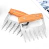 Stainless Steel Bear Claw Meat Shredders with Wooden Handles