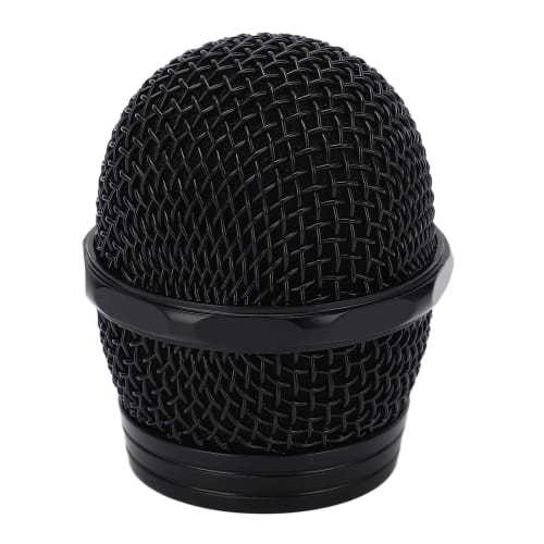 

Black Steel Mesh Microphone Grille Head, Replacement Ball Head for Wired and Wireless Microphones