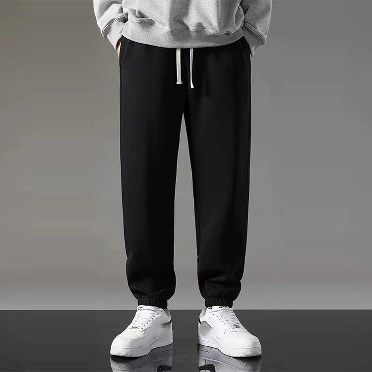 Men's Spring and Autumn Four Seasons Models Lace-up Loose Solid Colour Casual Sweatpants Durable Simple Leggings
