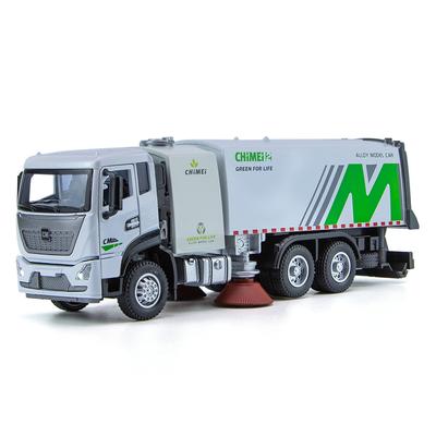 1/32 Kentsel Sanitasyon Temizlik Araba Oyuncak Modelleri Alaşımlı Pres Döküm Kapılar Açık Ses Işık Geri Çekilebilir Araç Modelleri Çocuk Hediyeleri İçin