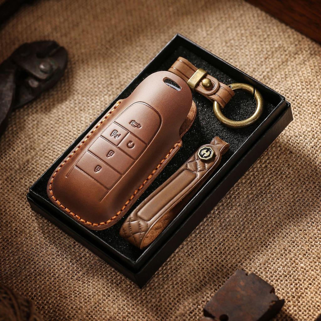 Retro Leather Key Cover for GAC Aion Y/S70/80