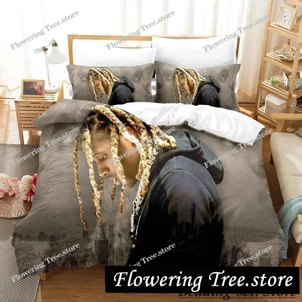 Lil Durk Bedding Set Single Twin Full Queen King Size Bed Set Aldult Kid Bedroom Duvetcover Sets Anime Parure De Lit Bed