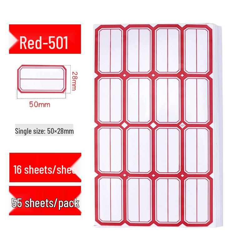 Ręcznie pisane naklejki samoprzylepne: Puste identyfikatory, klasyfikacja książek i naklejki z cenami