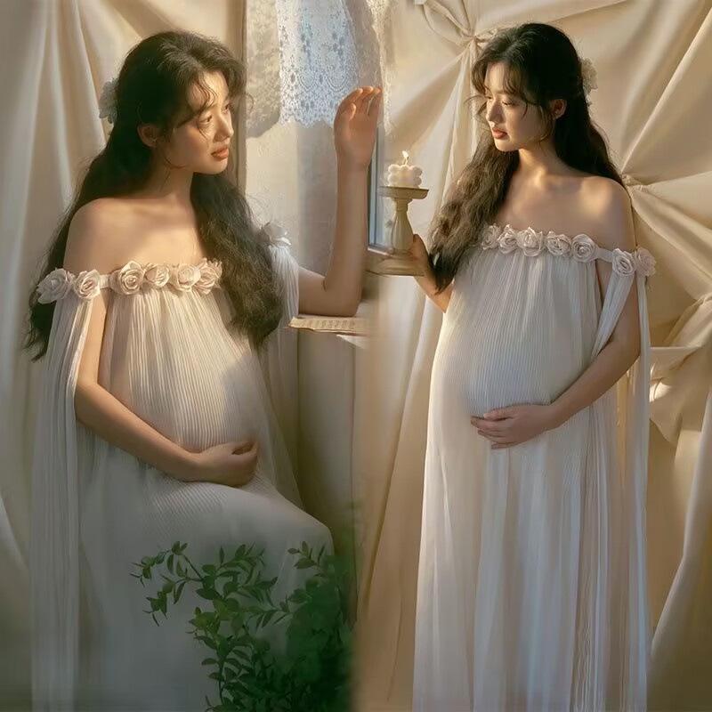

2026 French Style Maternity Photography Outfit for Indoor Home Sessions One Size