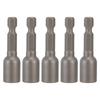 10 ks Sada magnetických šesťhranných bitov do rázového uťahováka, nástrčné bity M8x48mm, 14-palcový driek, Sivá