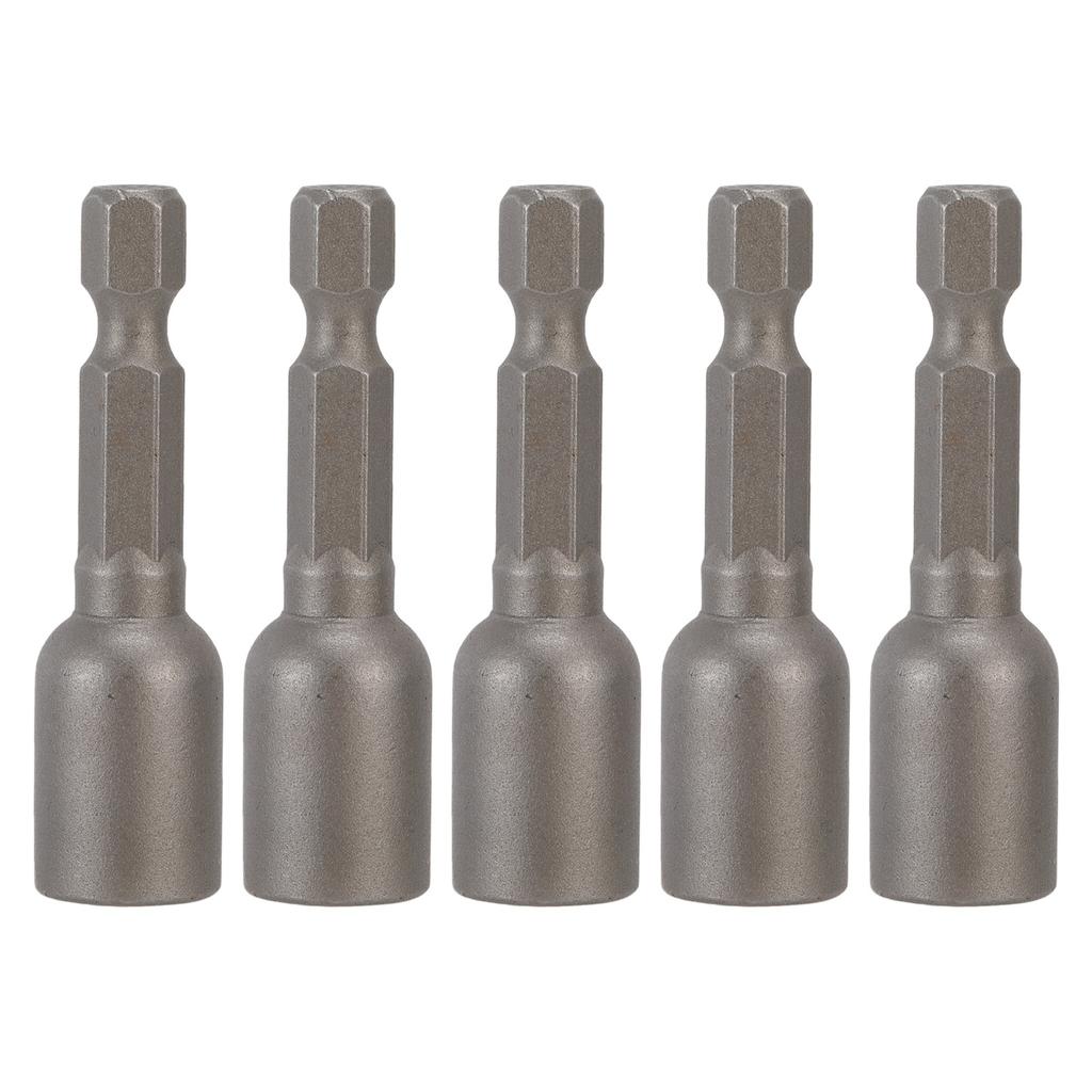 10 ks Sada magnetických šesťhranných bitov do rázového uťahováka, nástrčné bity M8x48mm, 14-palcový driek, Sivá