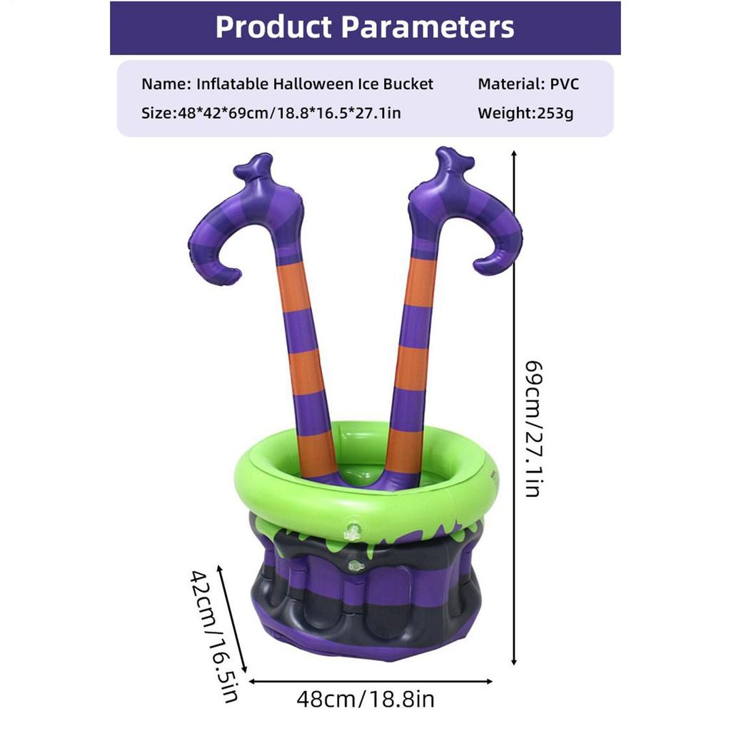 Blow Up Cooler For Parties Drinks Bucket Witch Pot Shape Portable Large Ice Bucket For Outdoor Cocktail Beach Birthday Parties