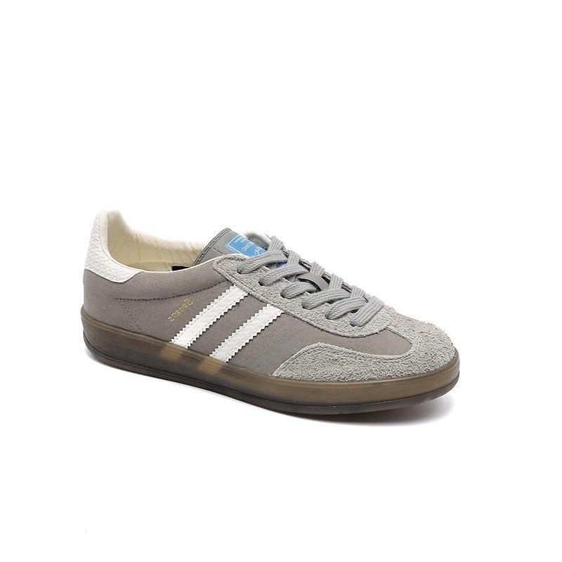 Women's Suede Sneakers Lace-up Low-top Casual Shoes Retro Style Striped Walking Shoes