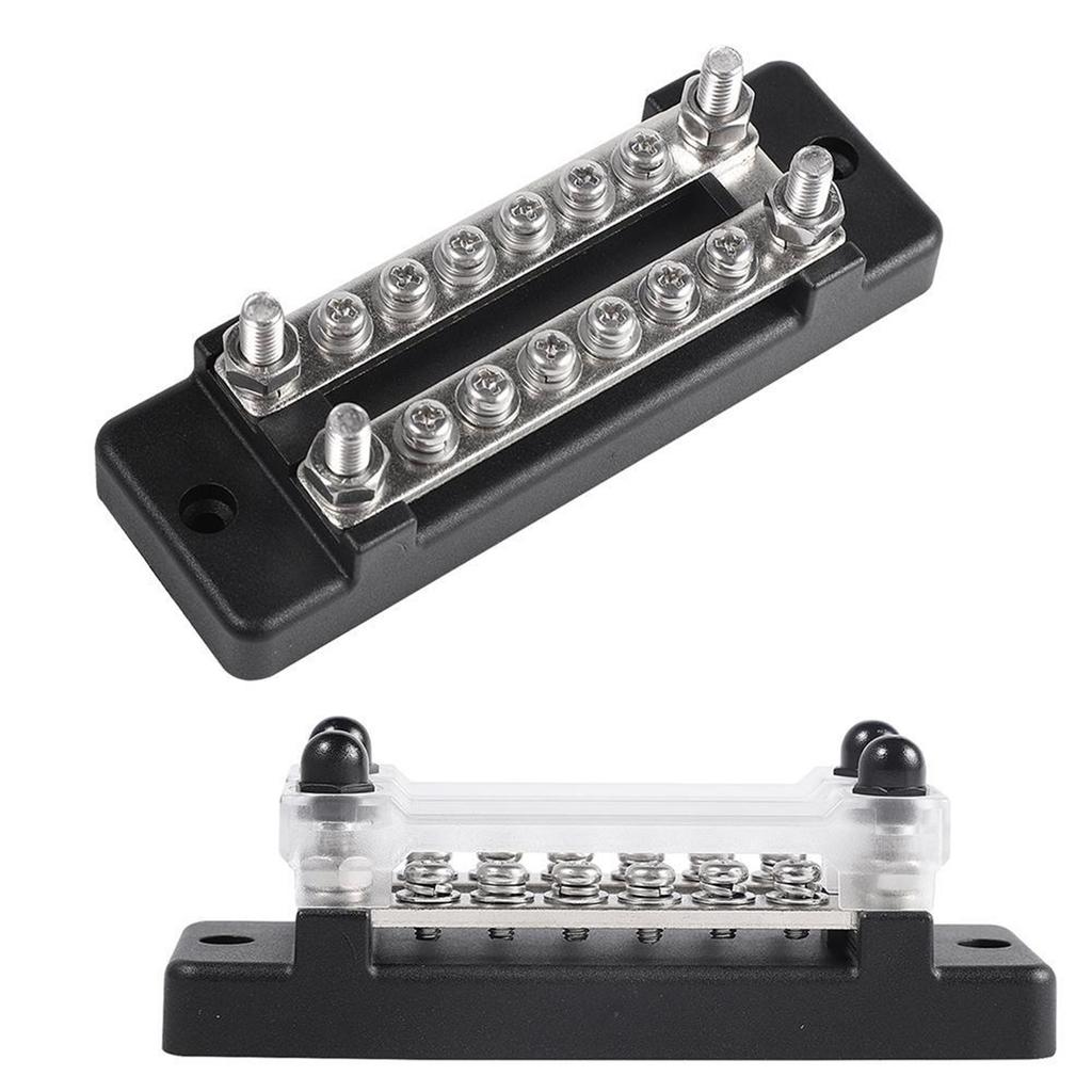 Marine Bus Bar 12V-48V ,Battery Bus Bar 150A Power Distribution Terminal Block with Cover for Car Boat Marine