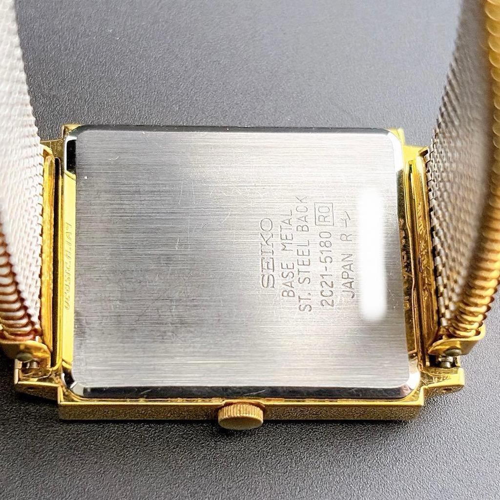 Used [Rare/Good Condition] Old Seiko Tank Square Gold Quartz Men's Watch