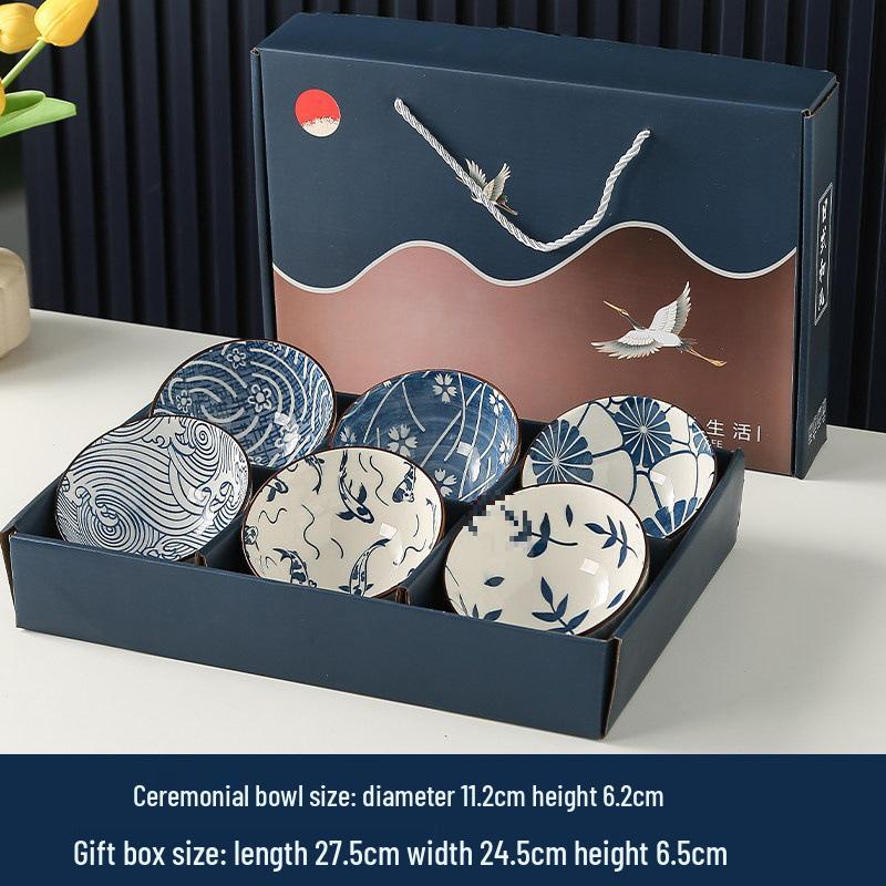 Chinese Style Ceramic Gift Bowl Set: Creative Tableware with Spoon and Plate - Great Luck and Fortune