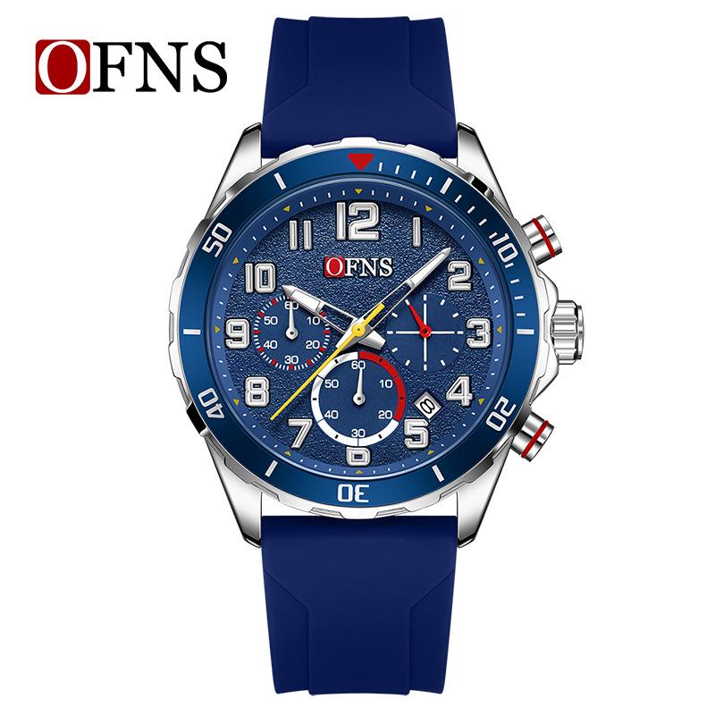Ofns Luxury Quartz Watch: Luminous, Rotating Bezel, Waterproof & Single Calendar - Men's Business Wristwatch.