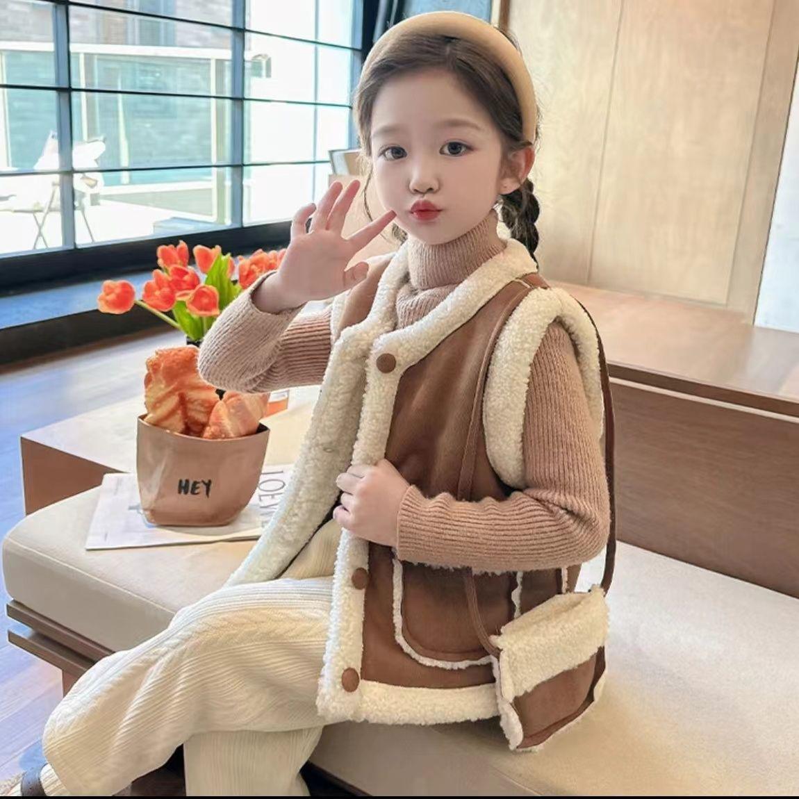 

Girls Fleece-Lined Vest 2025: Warm, Stylish Autumn/Winter Outerwear for Babies and Children 90 cm
