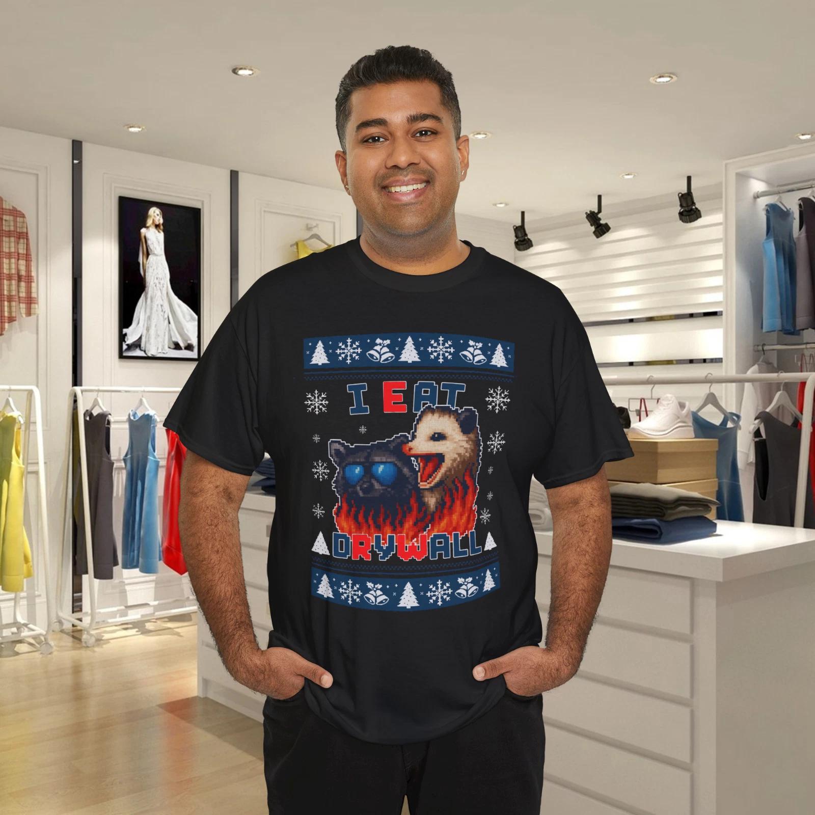

I Eat Cement Funny Cat Meme Ugly Christmas Sweater Men Women T-Shirt XL