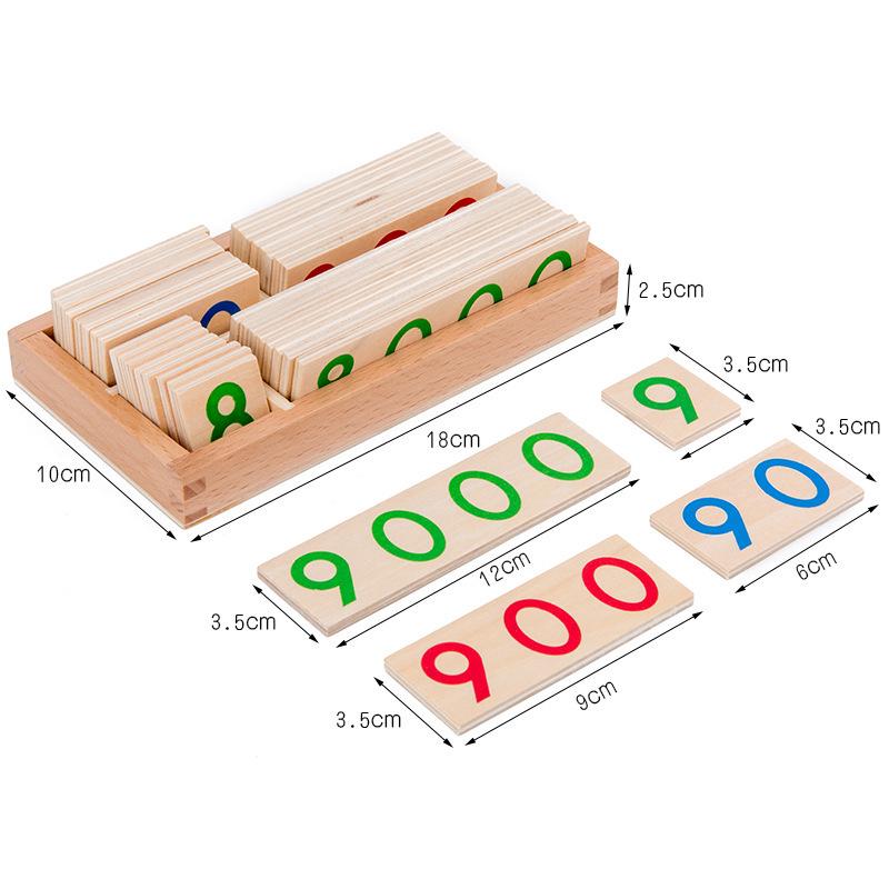 Montessori 1-9000 Number Cards - Home Edition for Kindergarten Mathematics