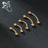 14G Stainless Steel Opal Curved Barbell Eyebrow Ring Cartilage Earring Crystal Labret Piercing Jewelry 6/8/10/12/14mm