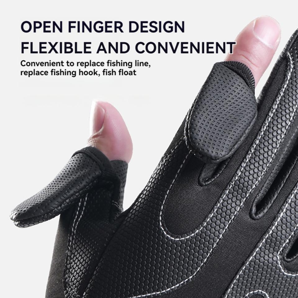 Getinfit Anti-Slip Fishing Gloves Winter Outdoor Thickening Wear-Resistant Flip Fingers Fishing Cycling Rock Climbing Gloves