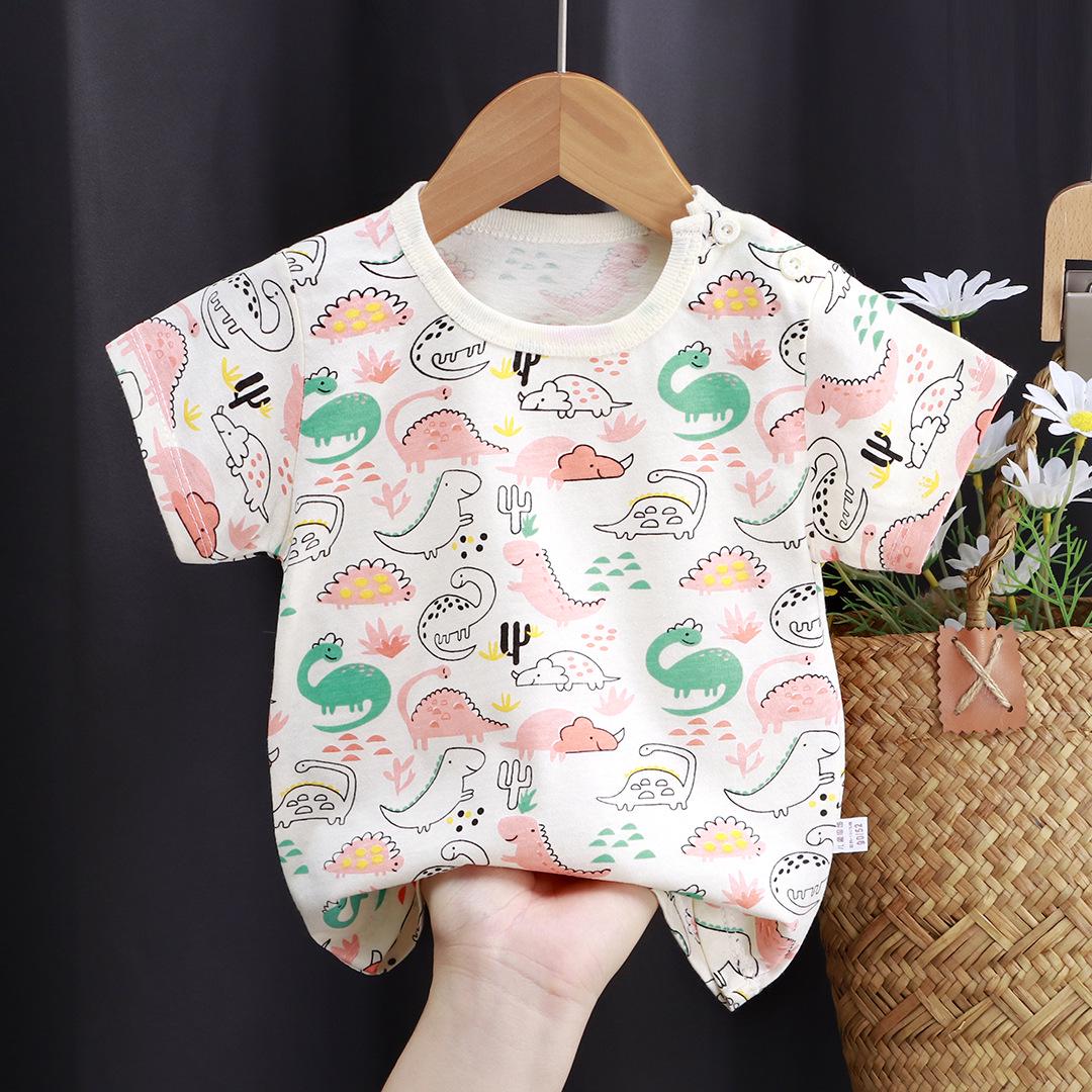 

Новая футболка с коротким рукавом из чистого хлопка для детей - Летняя коллекция для девочек и мальчиков. 73cm