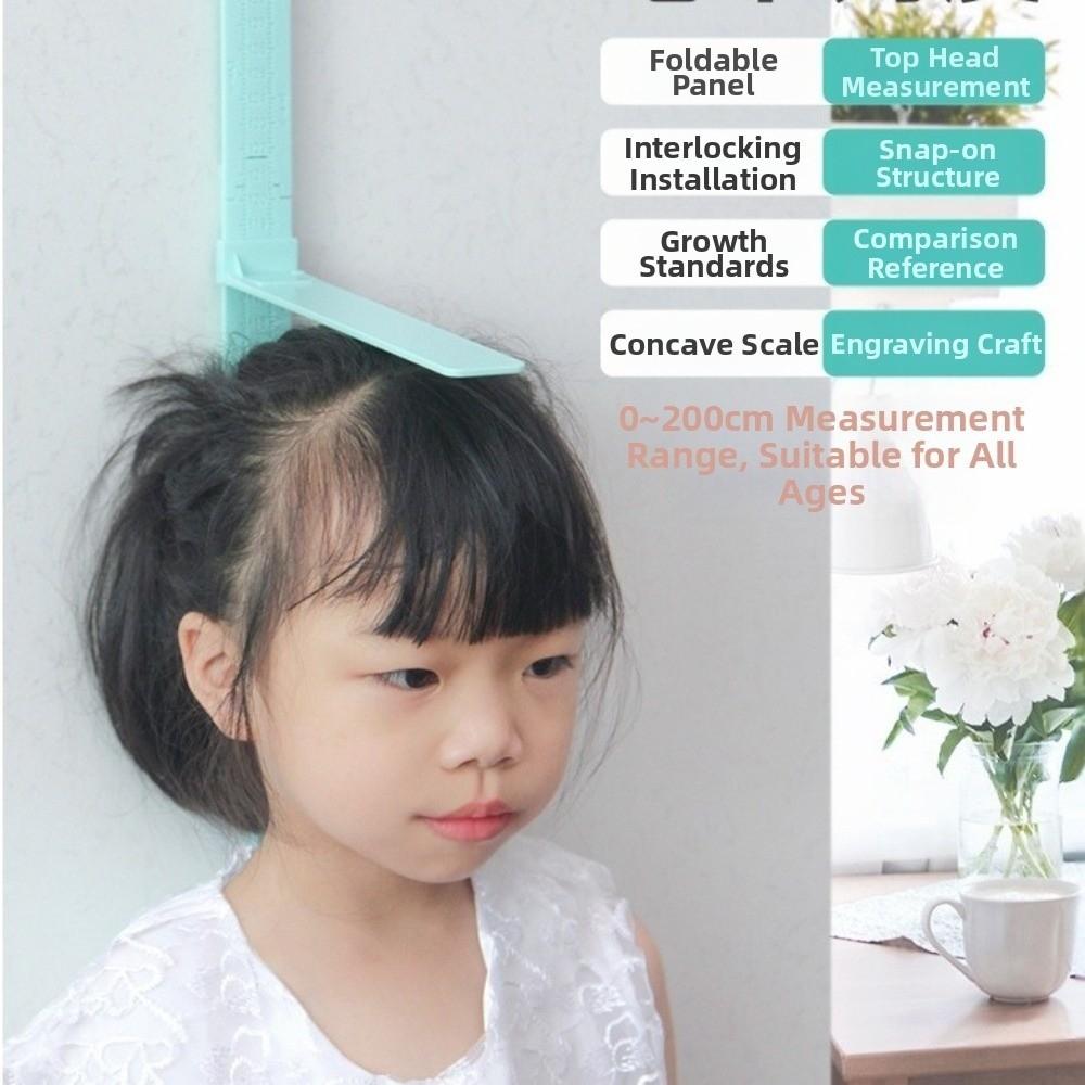 0-2M Height Measurement Guage Meter Wall Sticker Sliding Measuring Ruler Kids Height Ruler Nursery