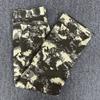 JYL Men's Camo Jeans Vintage Hiphop High-Street Straight Flare Cargo Denim