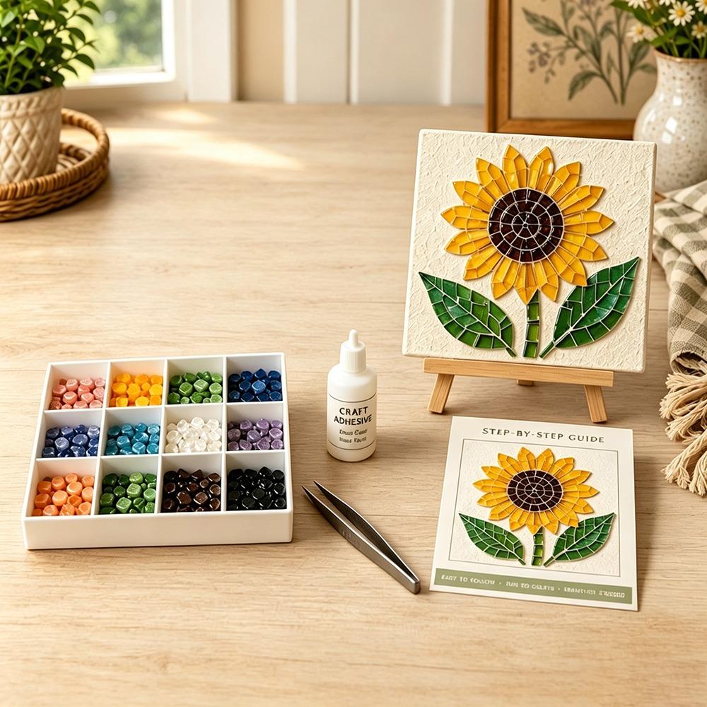 Glazen Tegels Mozaïek Kit DIY Beginner Vriendelijke Glazen Mozaïek Kit Tuindieren Kunst Voor Beginner