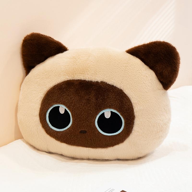 Three Colors Kawaii Cat Plush Toy Soft Stuffed Animal Black Cat Pillow Birthday Gift for Girlfriend Women Home Room Decor