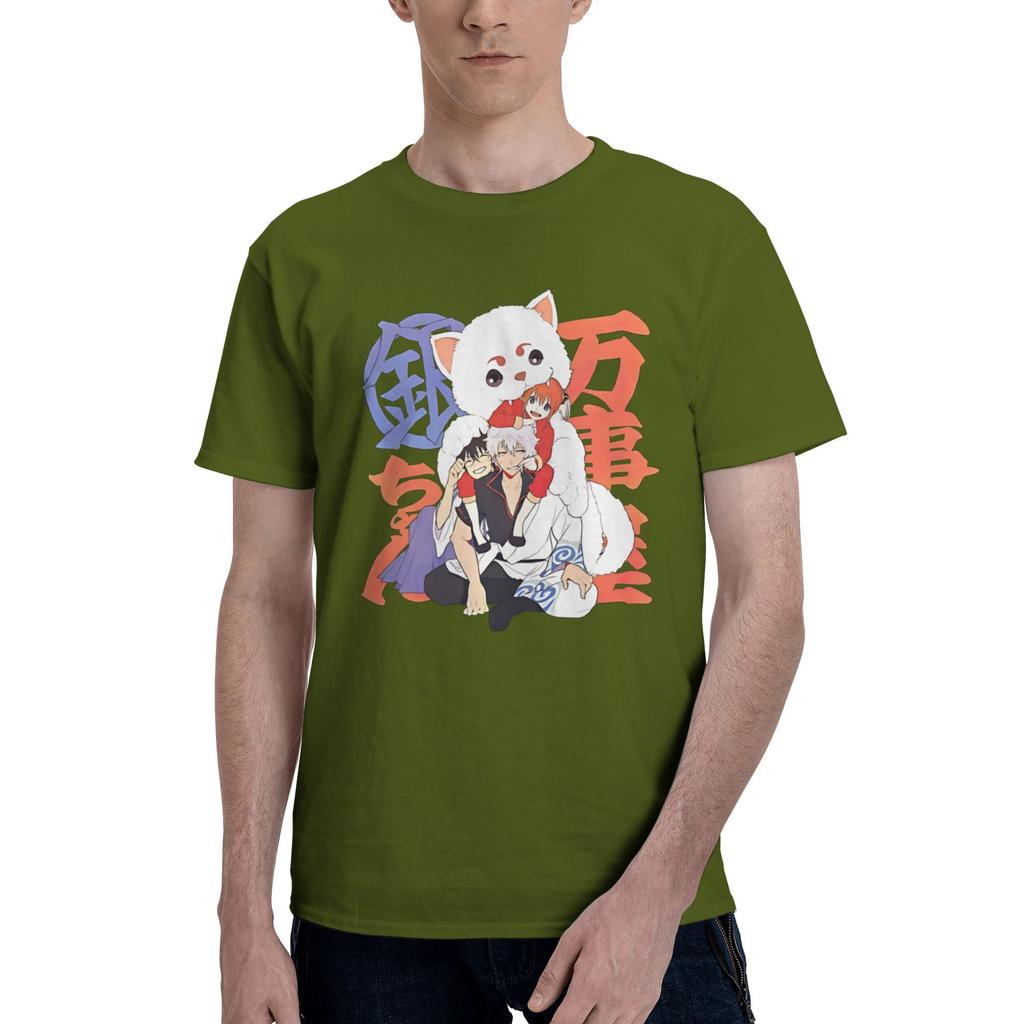 Gintoki Witty Adventures Comedy Chaos Yorozuya Legends Mens Gintama Sleeve Round Neck Pure Cotton Birthday Gift Clothes TShirt