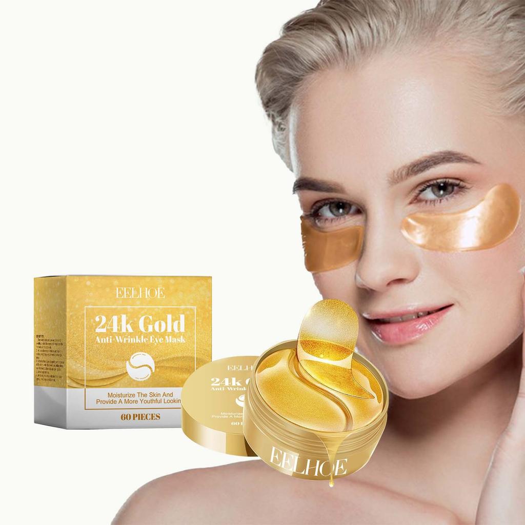 EELHOE 24k Gold Eye Mask Hydrating, Nourishing and Moisturizing Eye Skin Eye Care Less