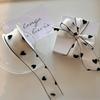 1Pcs Diy Making Hair Accessories 10 Yard Love Flocked Polyester Ribbon 3.8Cm Soft Silk Ribbon For Holiday Decor Packing Gifts
