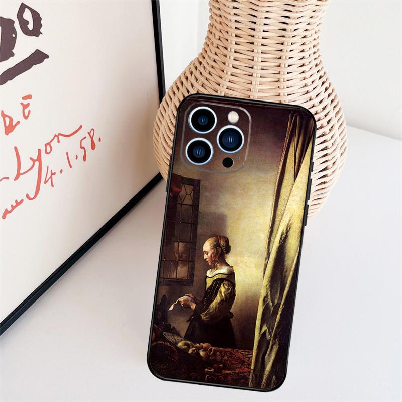 Johannes Vermeer Telefoonhoesje Voor iPhone 16 Pro Max 15 14 13 11 12 17 Pro Max mini 15 16 Plus 16e 17 Air Cover