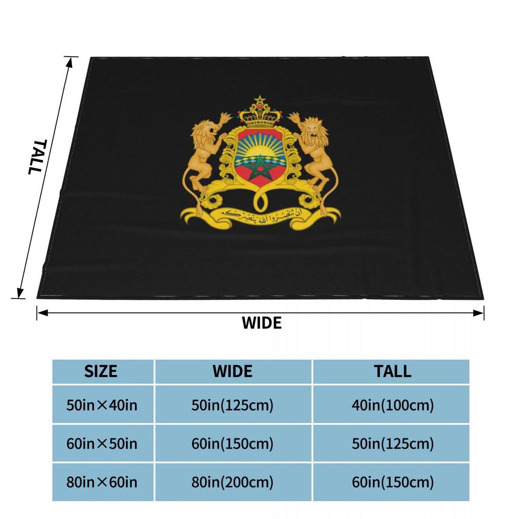 Fashion Morocco Of Arms National Moroccan Emblem Blanket Kingdom of Morocco Fuzzy Throw Blanket Bedroom Sofa Decor Soft Warm Bed