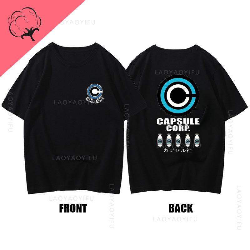 CAPSULE CORP Theme 100Cotton Men T Shirt Tops Japanese Anime Tshirts Harajuku Street Clothing Summer Casual Short Sleeve Tees
