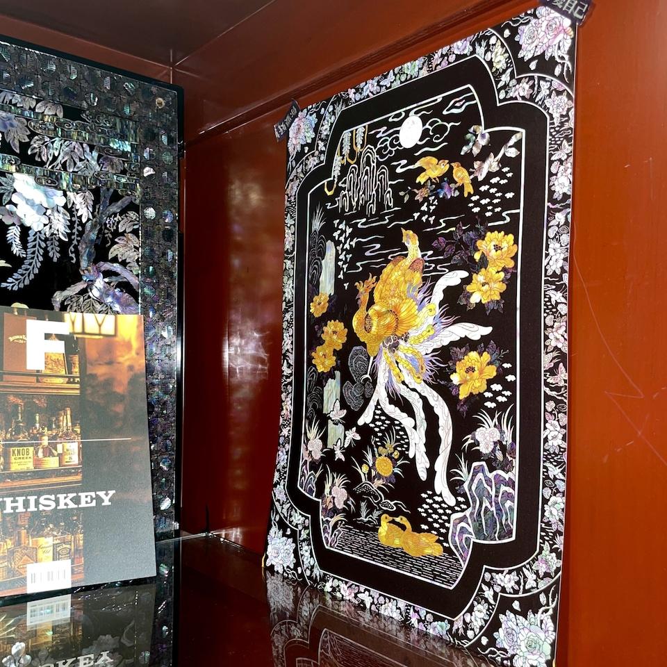 Traditional Najeonchilgi Hwajodo Mother-of-Pearl Design Poster A3