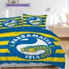 Parramatta Eels Pattern Bedding Quilt Set Quilt Cover Pillowcase Home Decoration Birthday Gift (1 * duvet cover + 2 * pillowcase, without core)