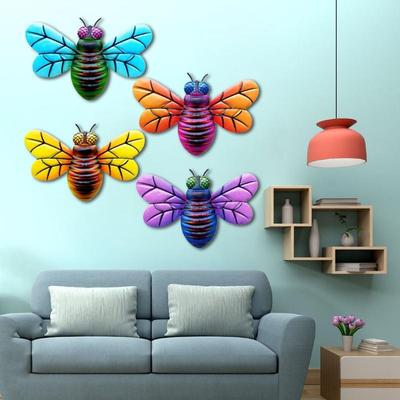 Metal Arı Duvar Sanatı Asılı Heykeller Süsler Ev Arka Bahçe Bahçe Yard Demir Sanat Arı Kapalı Dış Mekan Süslemeleri Heykeli