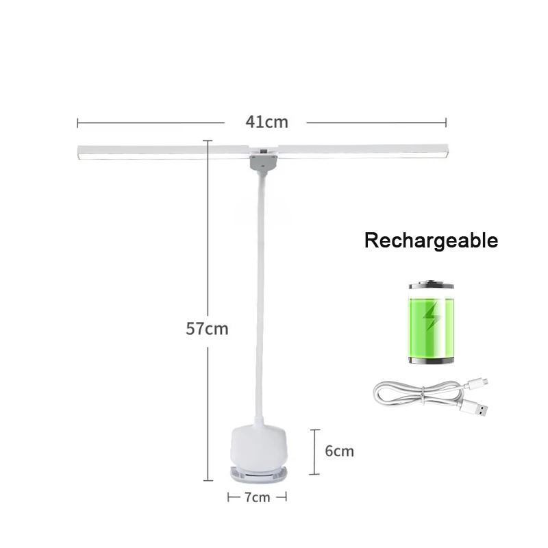 LED Reading Lamp Double-headed with Clip Touch  Dimmable Light Eye Protection for Bedroom Dormitory Study Office LEDTable Light