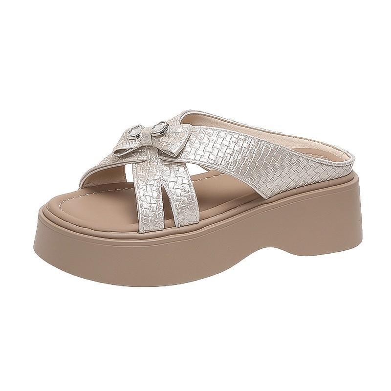 Heeled Shoes, Loafers, Women's New Trendy Slip-on Open-toe Flip-flops