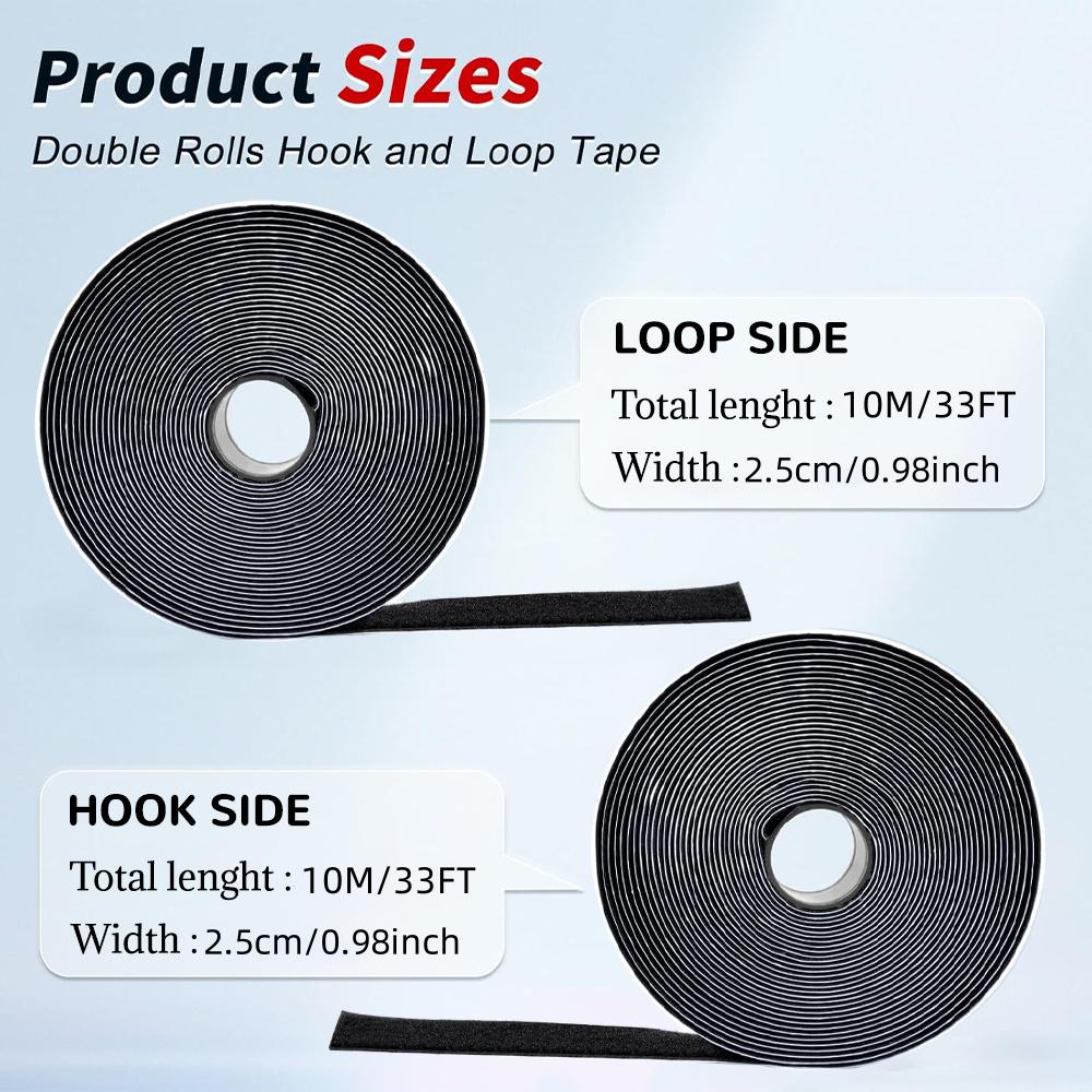 Double-sided tape Velcro self-adhesive cable fixing tape, wire cable manager, split-button curtain, strong adhesive storage