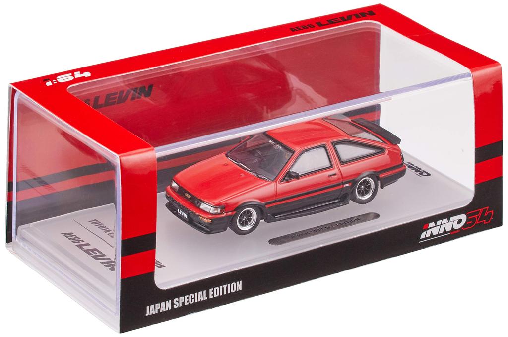 Inno Models 1/64 Toyota Corolla Levin AE86 Red/Black Replacement Wheel Set with Decals (Finished Model)