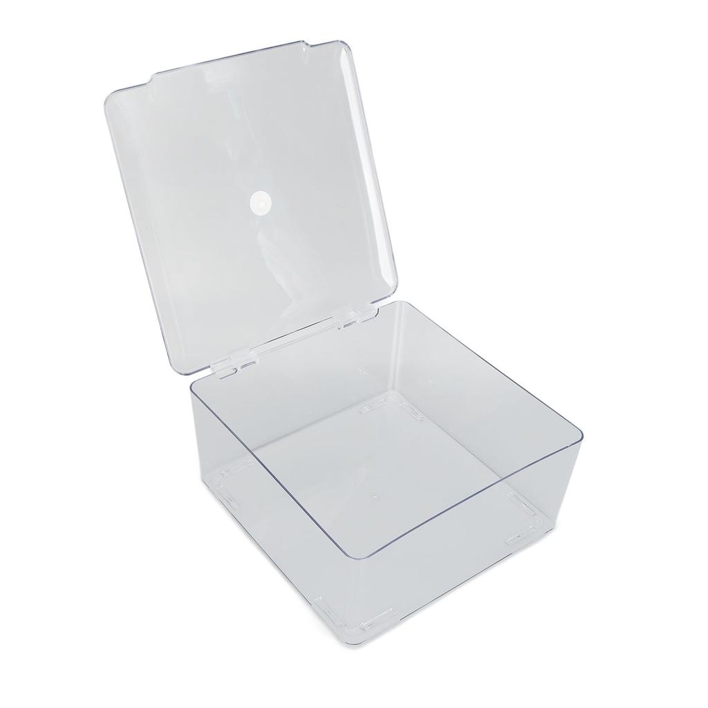 Cosmetic Storage Box Containers with Hinged Lid Dust Proof Large Capacity Space Saving Clear Plastic Case