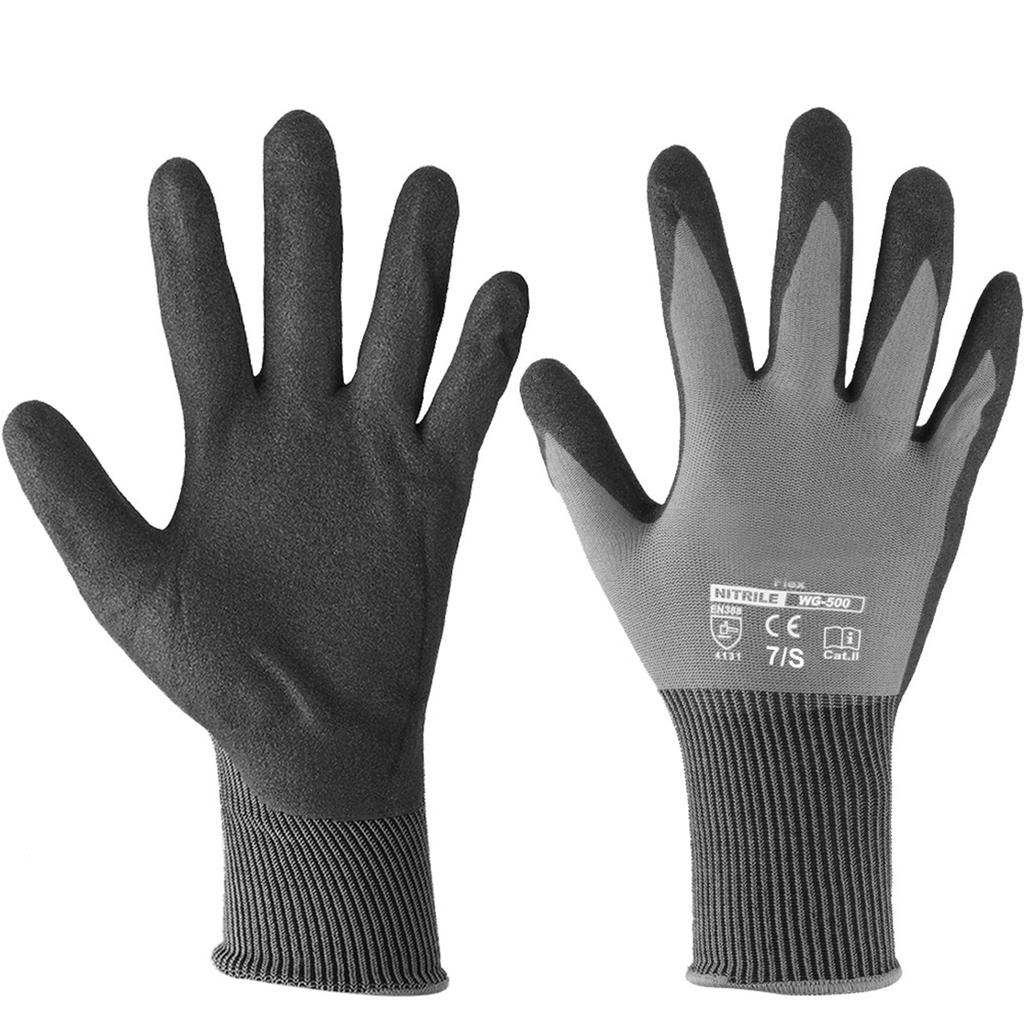Anti slid Cut Resistant Gloves Oil and Wear Resistance Working Gloves S