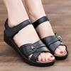Women's Open Toe Lightweight Wedges Sandals Summer New Soft Sole Non Slip Waterproof Velcro Middle Aged And Elderly Sandals