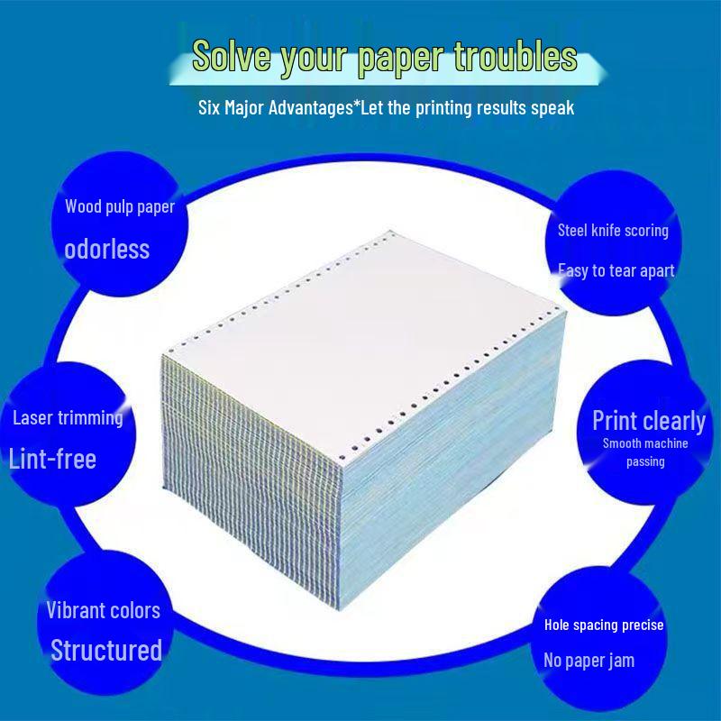 190mm Needle-Point Computer Printer Paper - 3-Part, 2-Part, 4-Part, Equal Divisions, 1000 Pages Delivery Note