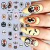 DIY Manicure Accessories Women Nail Stickers for Halloween, Spooky Ghost Pumpkin Spider Web Bat Self Adhesive Decals Thorns Decal, Art Supplies