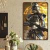 Tin Sign Space Soldier Helmet Poster Wall Decor Retro Metal Sign for Man Cave Garage Bar Home Sci Fi Artwork Artwork   Vinta