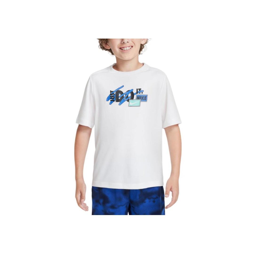 

Nike Dri-Fit Crew Neck Short Sleeve T-Shirt Kids Tops White FZ5315-100 S